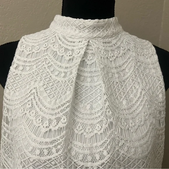 Haute Monde Lace Halter Neck Blouse White Size S - Picture 2 of 6